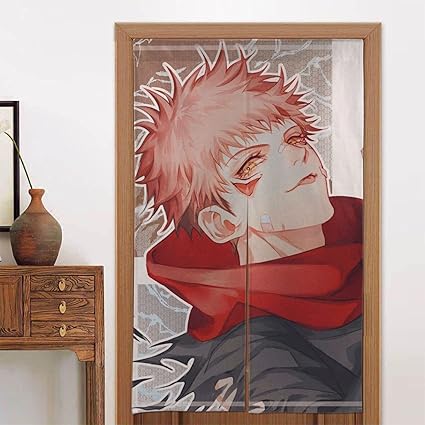 Amazon Co Jp 呪術廻戦 虎杖悠仁 のれん カーテン 和風 遮光 装飾 間仕切り 暖簾 入り口 玄関 部屋仕切り インテリア おしゃれ 漫画 アニメ 四季兼用 86 Cm X 143 Cm ホーム キッチン