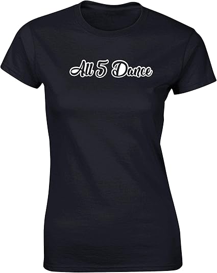 Hippowarehouse All 5 Dances Womens Fitted Short Sleeve t-Shirt (Specific Size Guide in 