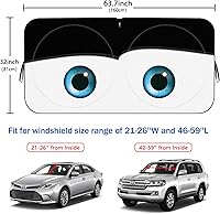 Vista 8 de eygeufg Parasol para parabrisas delantero (ojos-negro, grande)