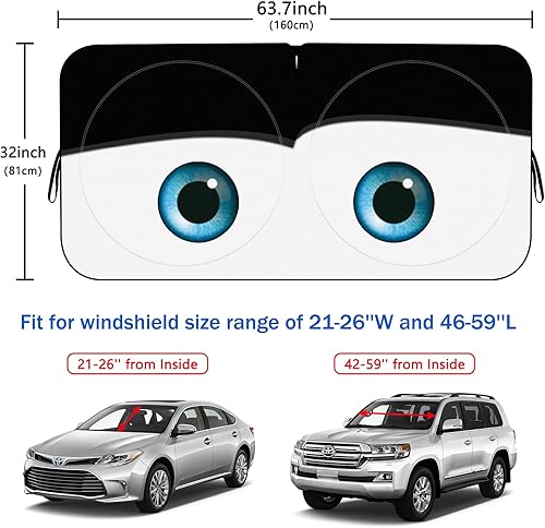 Miniatura 8 de eygeufg Parasol para parabrisas delantero (ojos-negro, grande)