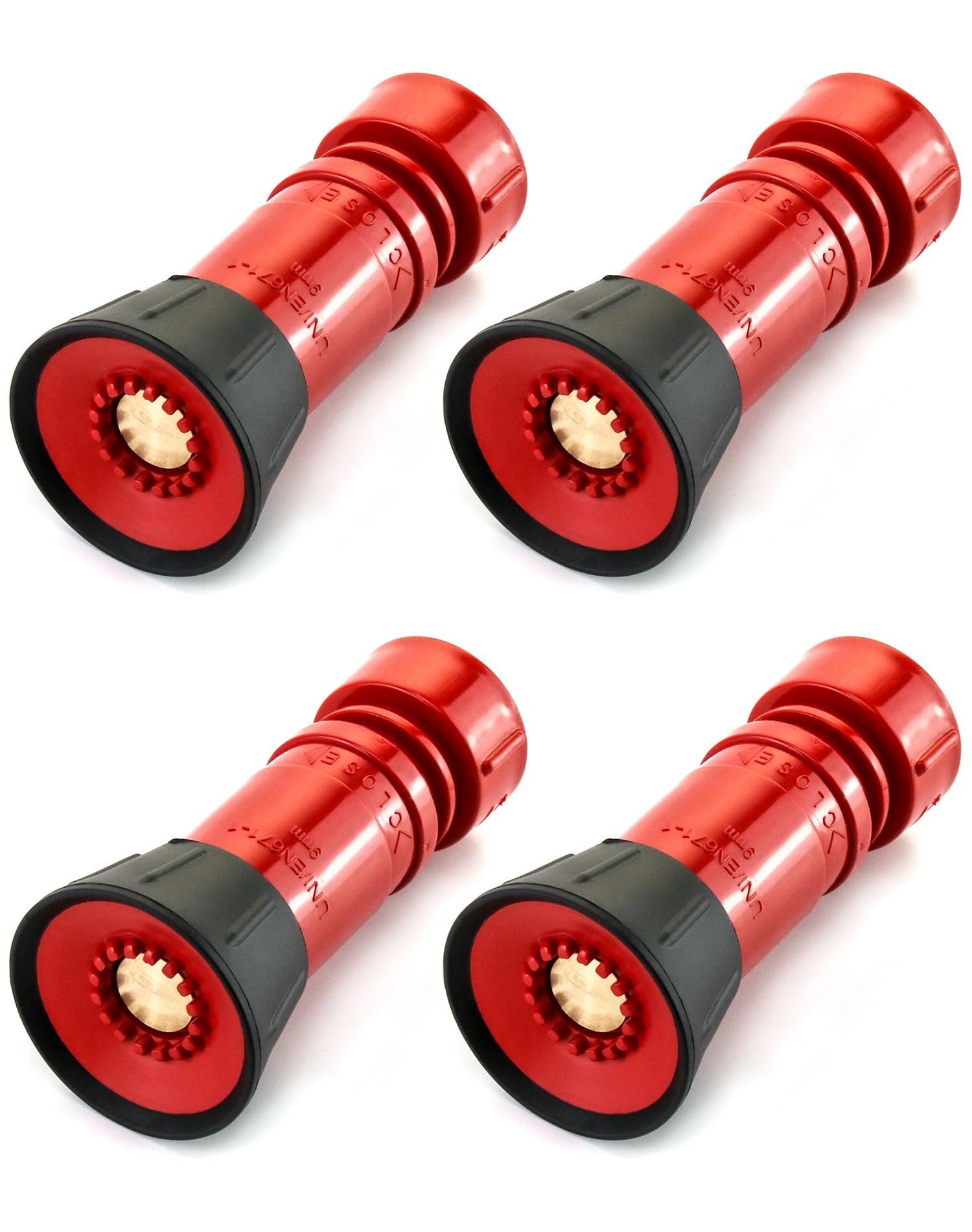 QWORK Fire Hose Nozzle, 1" Heavy Duty NPSH/NPT Thermoplastic Constant Flow Fog Nozzle, Fire Equipment, 4 Pack
