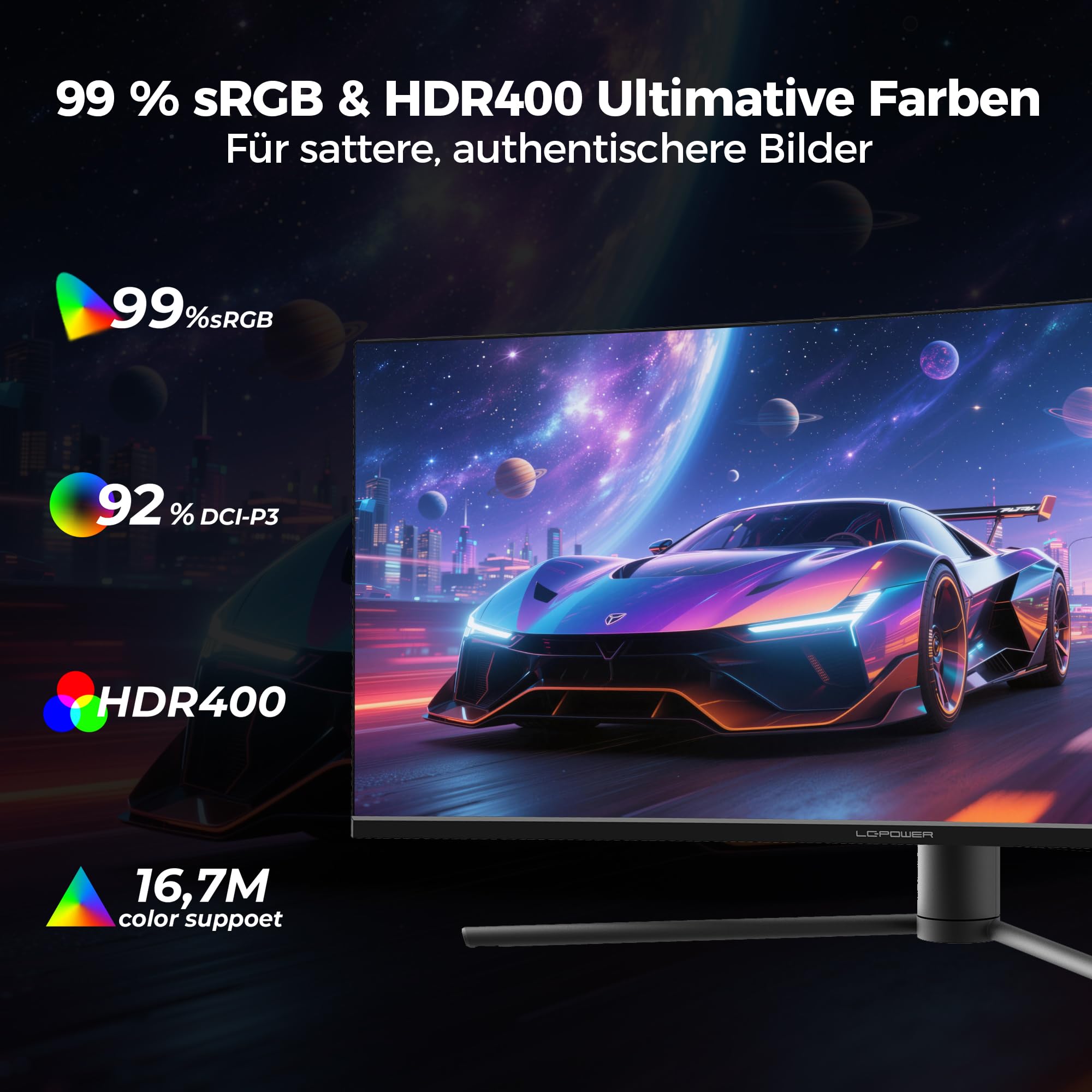 LC-POWER LC-M34-UWQHD-180-C 34" UWQHD Ultrawide Curved Monitor, 3440 x 1440, 1500R, 21:9, 180 Hz, Adaptive Sync, HDR 400, 1 ms MPRT i VA, czarny