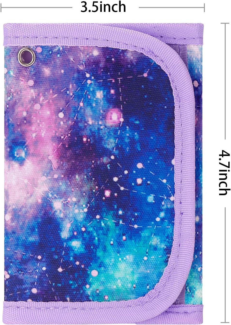 Choco Mocha Girls Wallets for Kids 6-8 8-10, Kids Wallets for Girls 10-12 Galaxy Trifold Wallet with Lanyard Gift Box 4 5 6 7 8 Year Old Girl Gifts, Purple