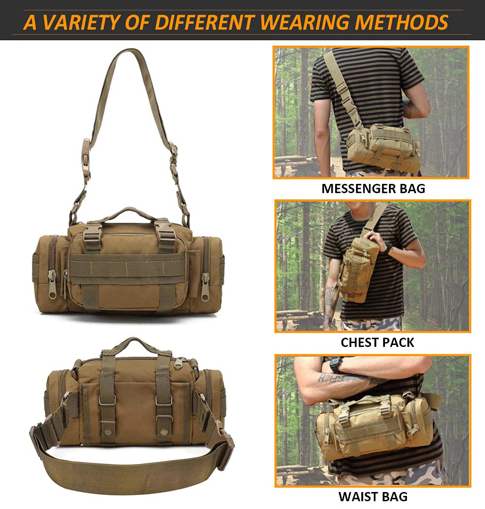 Sac banane et besace, tactique, Woodland camo