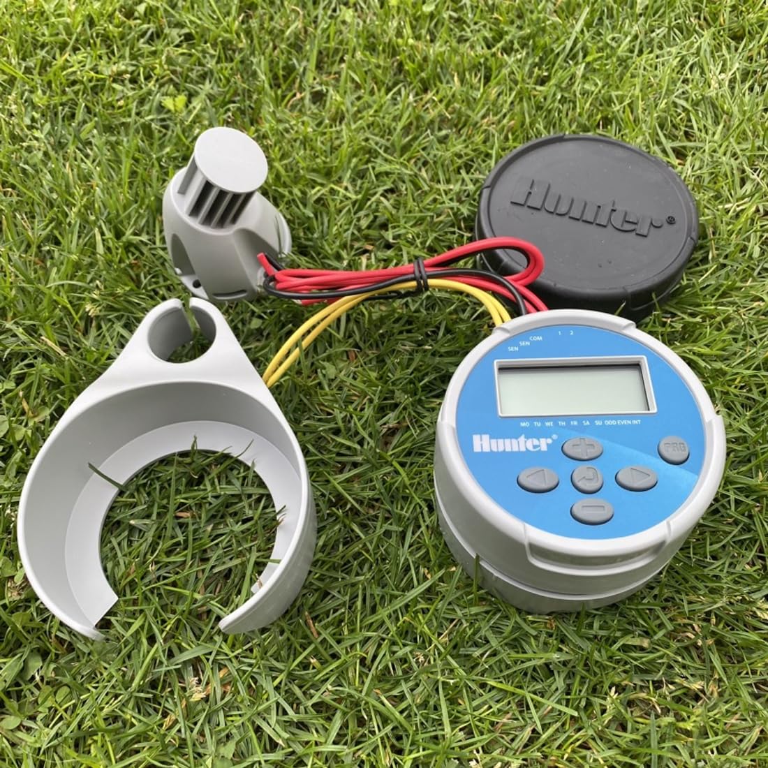 GNCGarden Controlador Sistema de Riego Hunter Node 400 4 Estacion Baterias 9V | Programador Autónomo Inalámbrico para 4 estación | Programación Fácil y Sin Cables Adicionales
