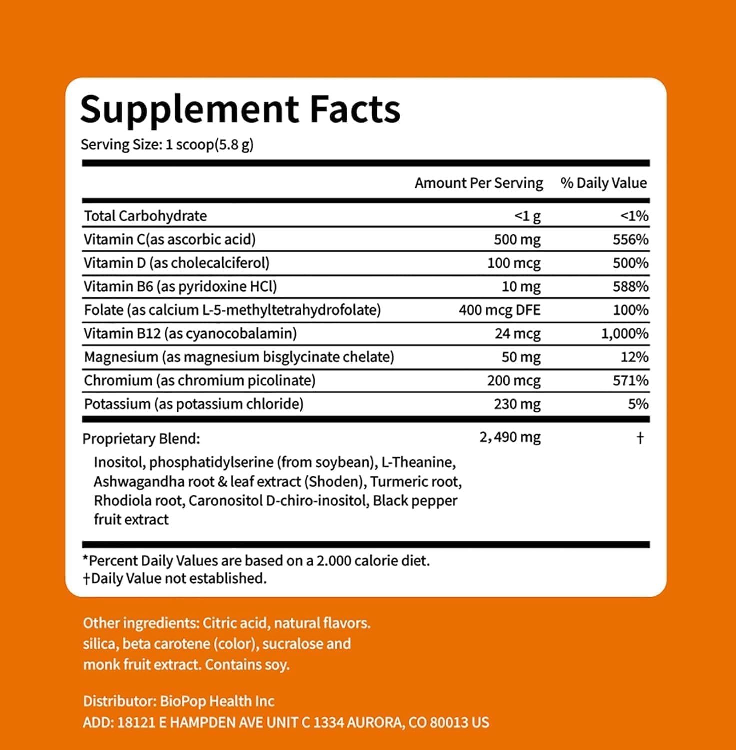 Cortisol Drink Powder - Natural Cortisol Supplements for Ashwagandha, L-Theanine, Turmeric Root, Black Pepper Extract, Relaxation, Focus, Mental Clarity