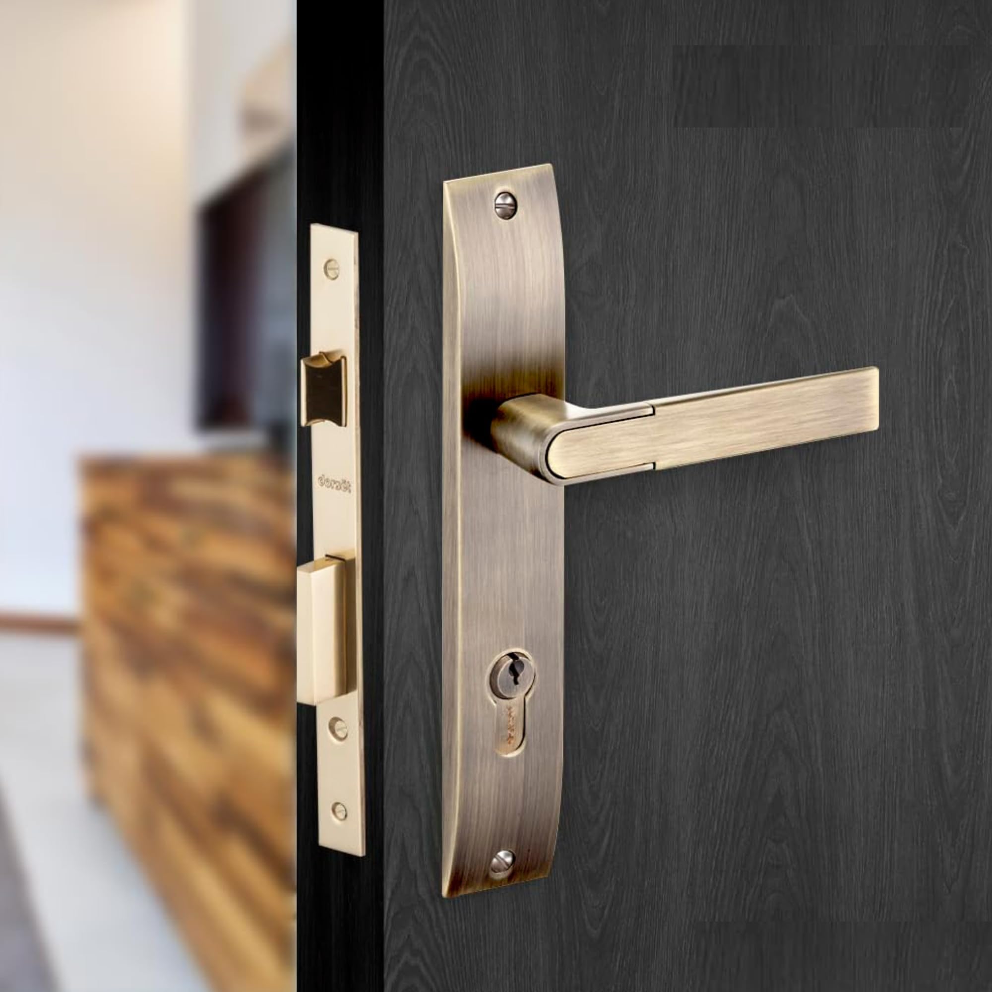 Dorset Zovi Door Lock Set - Main Door Lock Handle Set | 10" Plate, Key and Knob Cylinder Lock (60mm) | Mortise Lockset Main Door and Bedroom Doors 3 Keys, Antique (B0B5LLFYQF) Amazon Price History, Amazon Price Tracker