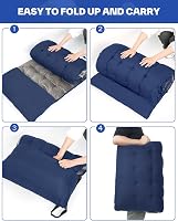 Saltea de camping impermeabilă Sportneer albastră, izopren pliabil pentru sac de dormit, saltea de dormit pentru agrement de 5,4 livre 4