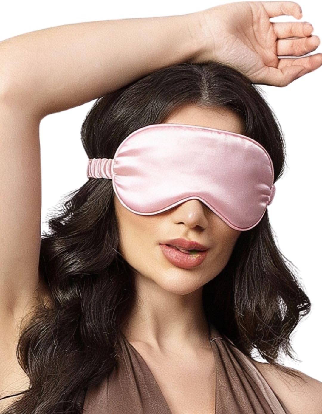 IntimateUs Sleep Eye Mask with Super Smooth And Adjustable Strap- Super Soft & Cozy, Blindfold and Travelling (PINK)