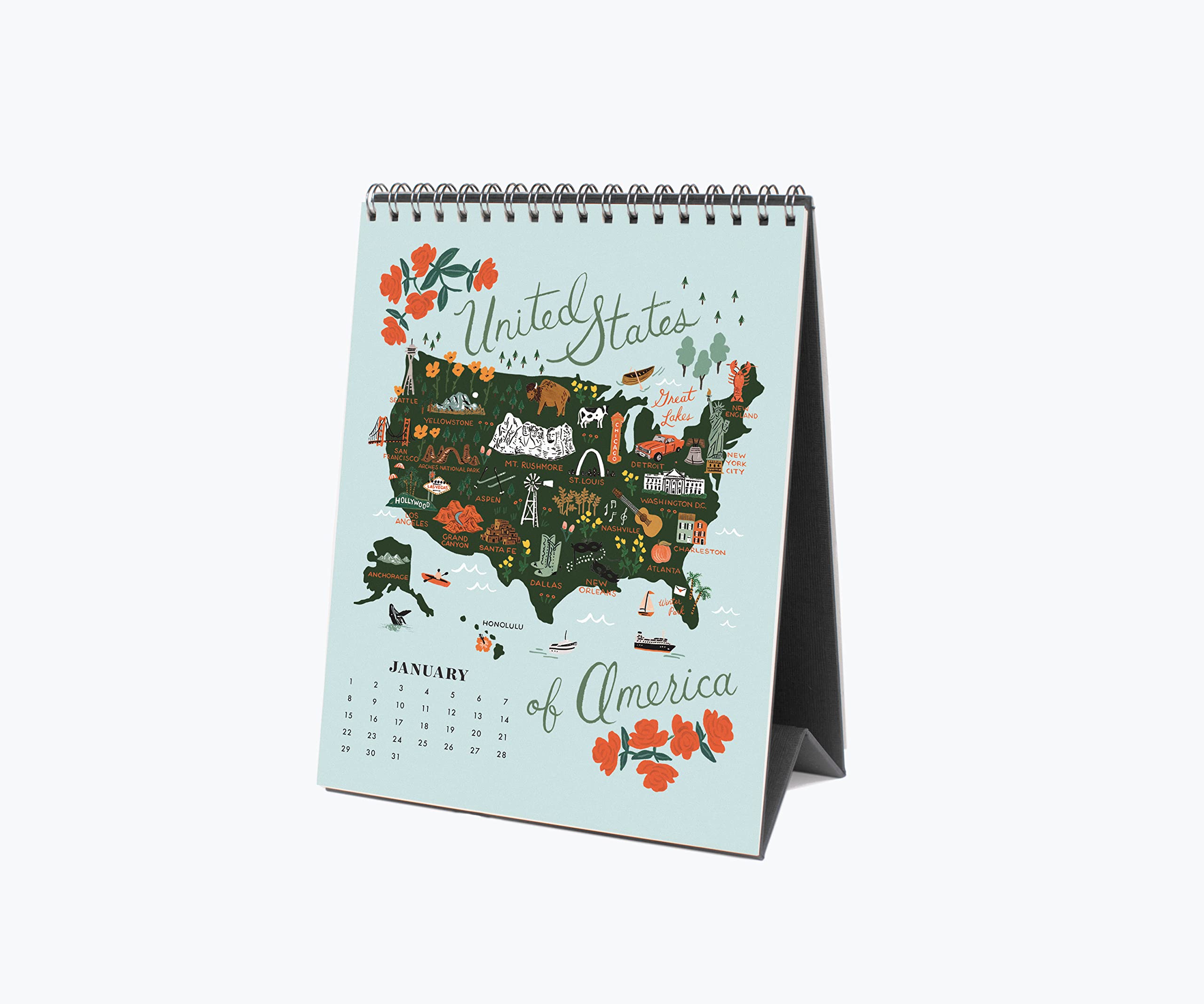 Amazon.com: Rifle Paper Co. World Traveler 2023 Desk Calendar, Features 12  Illustrations of our Favorite Destinations, Spiral-Bound with Stand,  January-December Months, 7.5" L X 6" W : Office Products