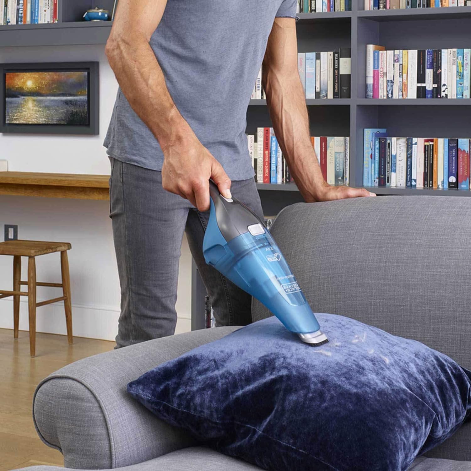 BLACK+DECKER dustbuster on wall-mounted charging station