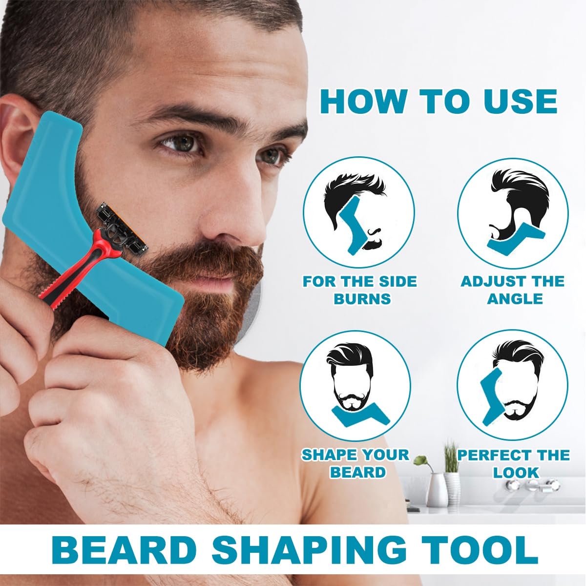 Kit de cuidado de barba para hombres con aceite,cepillo, peine,champú,bálsamo para barba,corte de hu zi,bolsa de almacenamiento esencia de barba - Regalo original para hombres,Navidad y Día del Padre