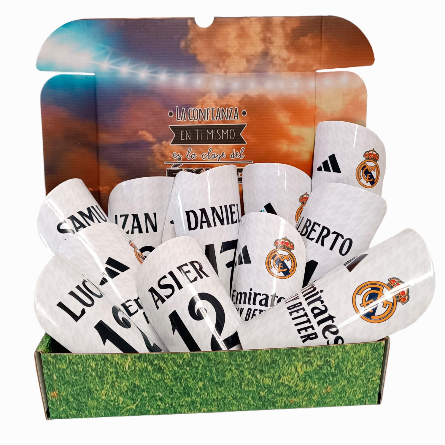 Espinilleras Personalizadas Futbol con Nombre y Dorsal para Niños y Adultos