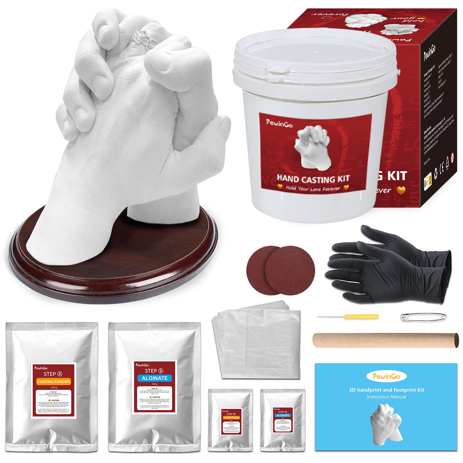 Buy PewinGo Hand Casting Kit Couples,Plaster Hand Mold Casting Kit