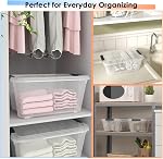 Giantex 12 Pack Storage Box Storage Tote Boxes W/Clear Lid 13 Quart / 12 Liter Each Liter Latch Stack Tubs Bins w/Clear Lid Latches Handles