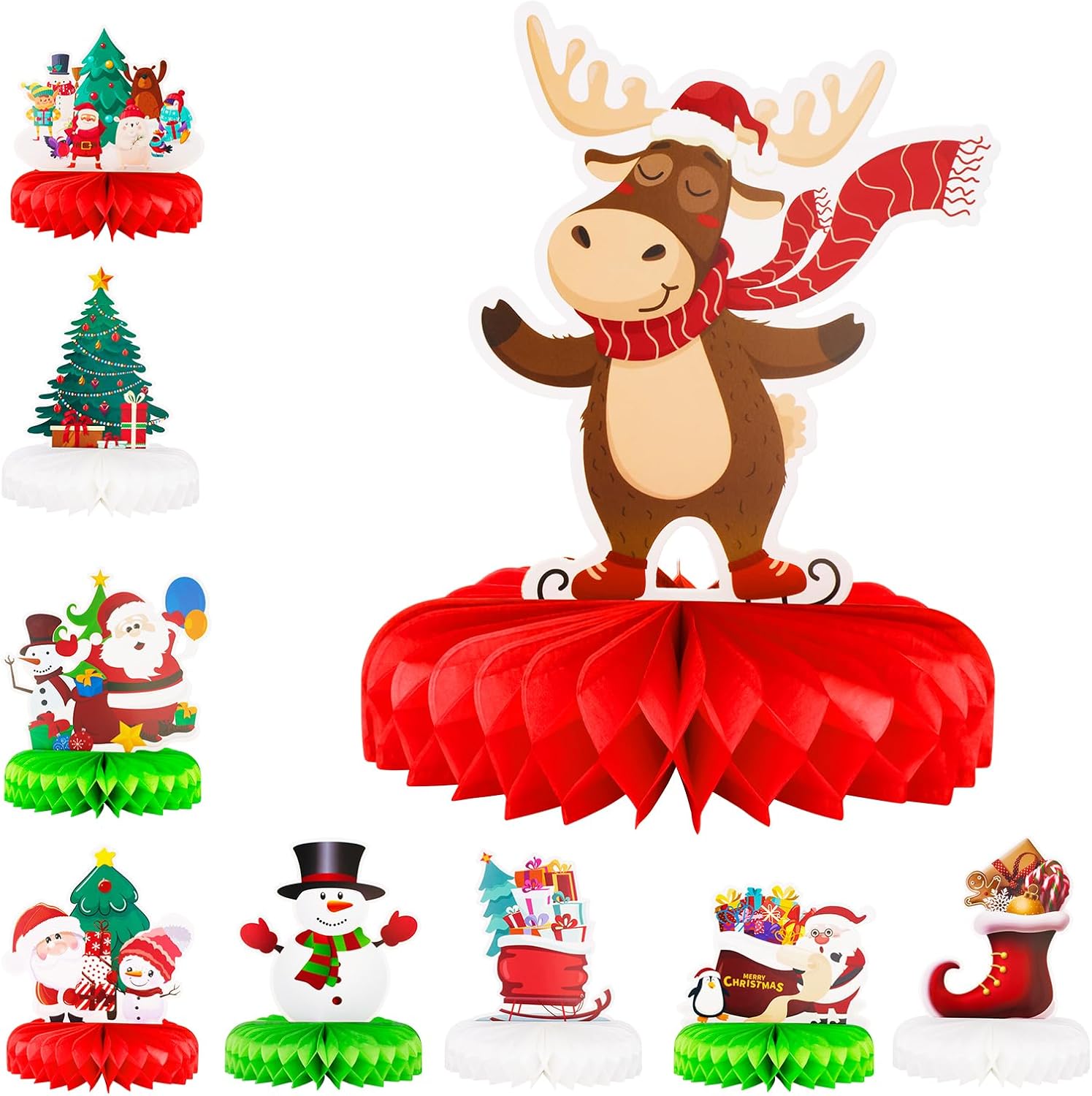 Haolongfa Christmas Centerpieces 9 Pcs for Table