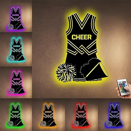 Miniatura 8 de Arte de pared de metal personalizado de animadora con luz LED, letrero personalizado con nombre de animadora, decoración para sala de estar,