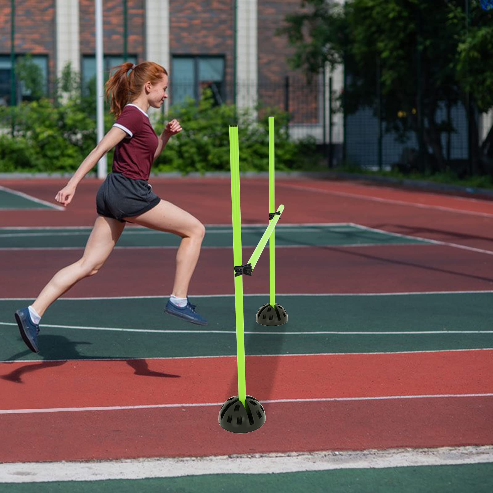 Lot de barres de saut pour entraînement d'agilité conditionnelle, slalom - 15 x 100 cm, 10 pieds en X, 10 clips