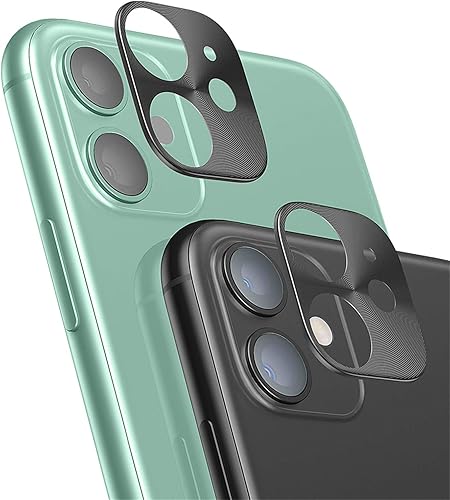 Uniwit - Protector de lente de cámara para iPhone 11 2 unidades Funda protectora de pantalla trasera de aleación de aluminio premium color negro