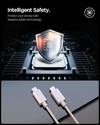 Spigen USB-C to USB-C 1 Meter Cable 60W Power/PPS 2.0 Support Super Fast Charging / 480 Mbps Data Transfer Speed Type-C Extra Durable White - ACA08717