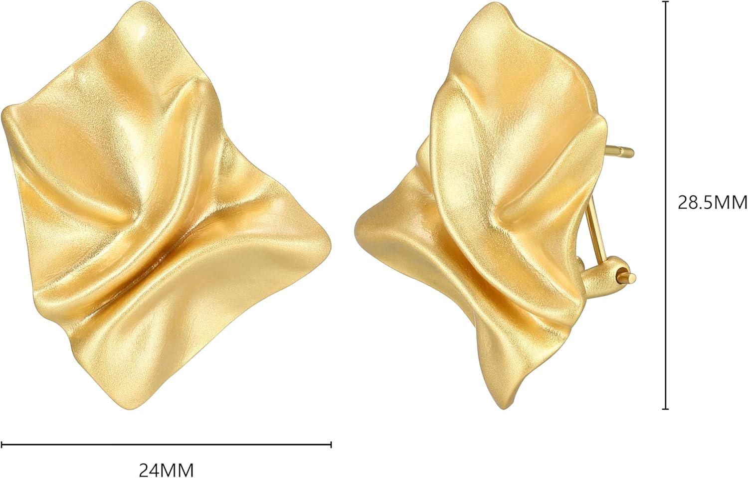 Amazon Essentials (Demi's Pick) Sculpted Clip Earrings for Women - Gold-Tone Fine Silver Plated, Trendy Jewelry - Image 4