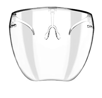 zeroUV - Protective Face Shield Full Cover Visor Glasses/Sunglasses Anti-Fog/Blue Light Filter Clear/Clear Single