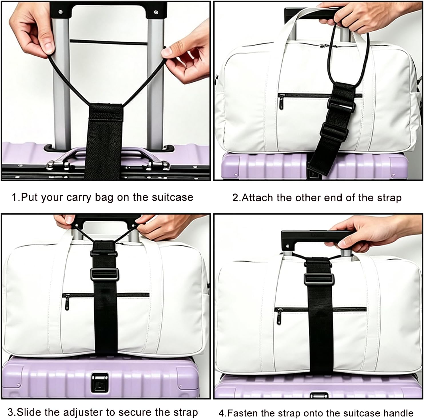 Adjustable Elastic Luggage Connector Straps for Hands-Free Travel