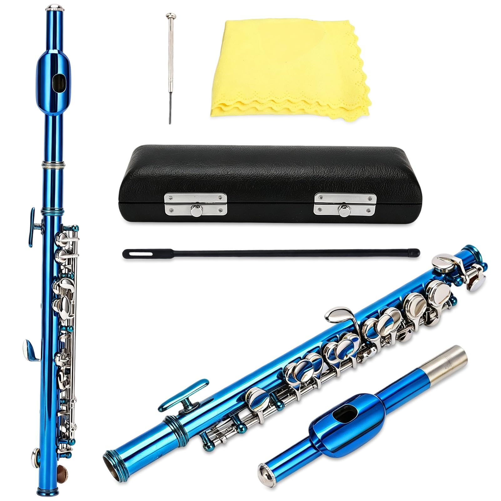 Piccolo, Kupfernickel-Piccolo-Flöte, Blaue Marsch-Piccolo-Flöte, 6 Löcher, Piccolo-Blasinstrumente Für Holzblasinstrumente Für Anfänger, Blaskapellen Oder Leute, Die Einfach Nur Zum Spaß Spielen