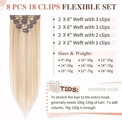 Miniatura 5 de Extensiones de cabello con clip, cabello humano Remy, extensiones de cabello largo lacio de una pieza con 5 clips, con gancho para colgar