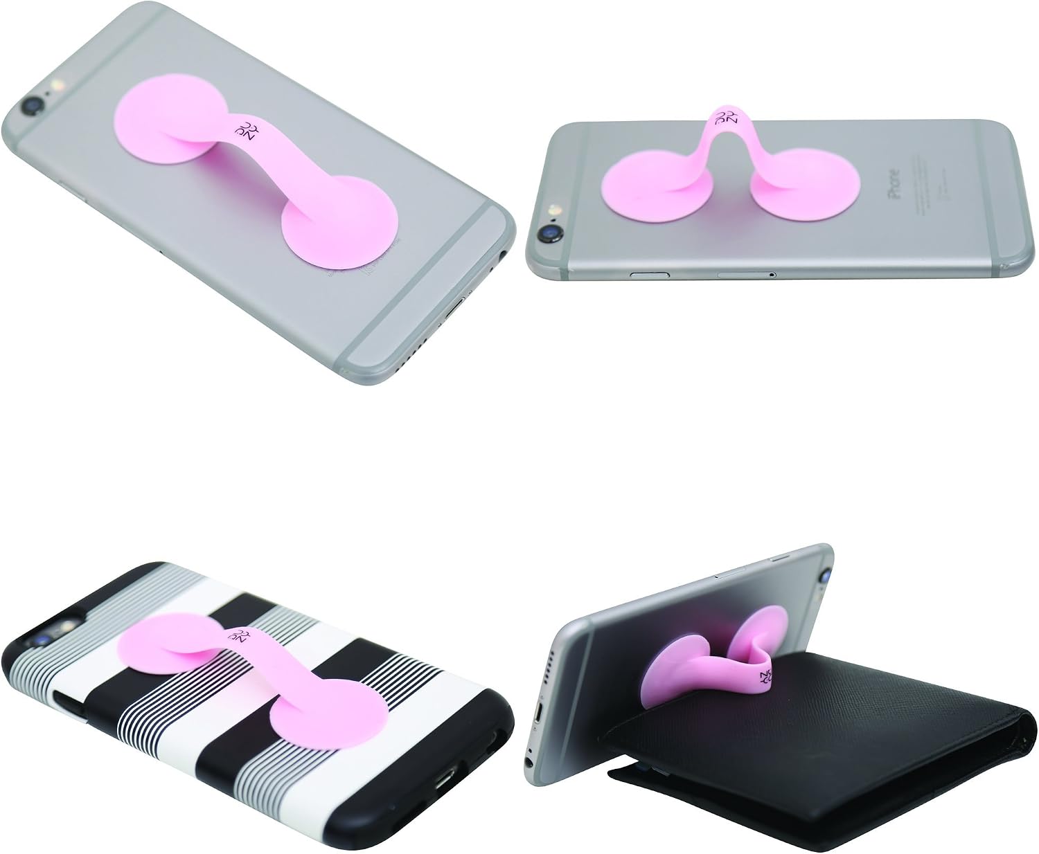 DUZY - Cellphone Grip Smart Phone Strap,Strong air Compression, Device Holder with Fingers, Easy Detachable, Universal Device Strap, iPhone Ring, Cellphone Accessories (Pink)