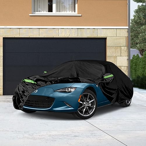 Miniatura 7 de Funda de automóvil compatible con Mazda MX-5 Miata 1998-2019 2020 2021, 6 capas resistente al agua, cubierta negra a prueba de polvo (1998-2021)