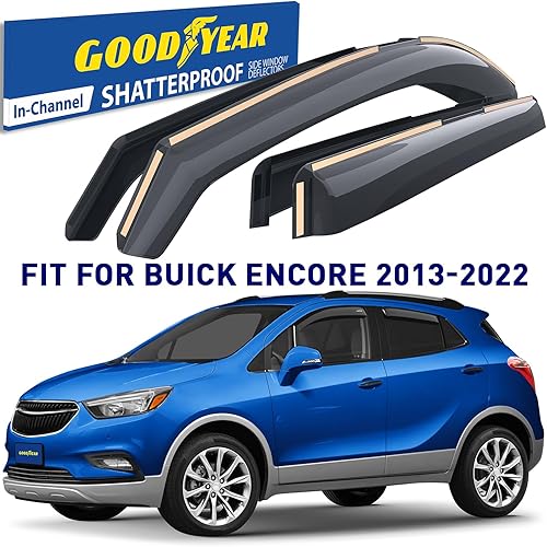 Miniatura 2 de Goodyear Deflectores de ventana de canal inastillables para Buick Encore 2013-2023, protectores de lluvia, viseras para automóviles, deflector de