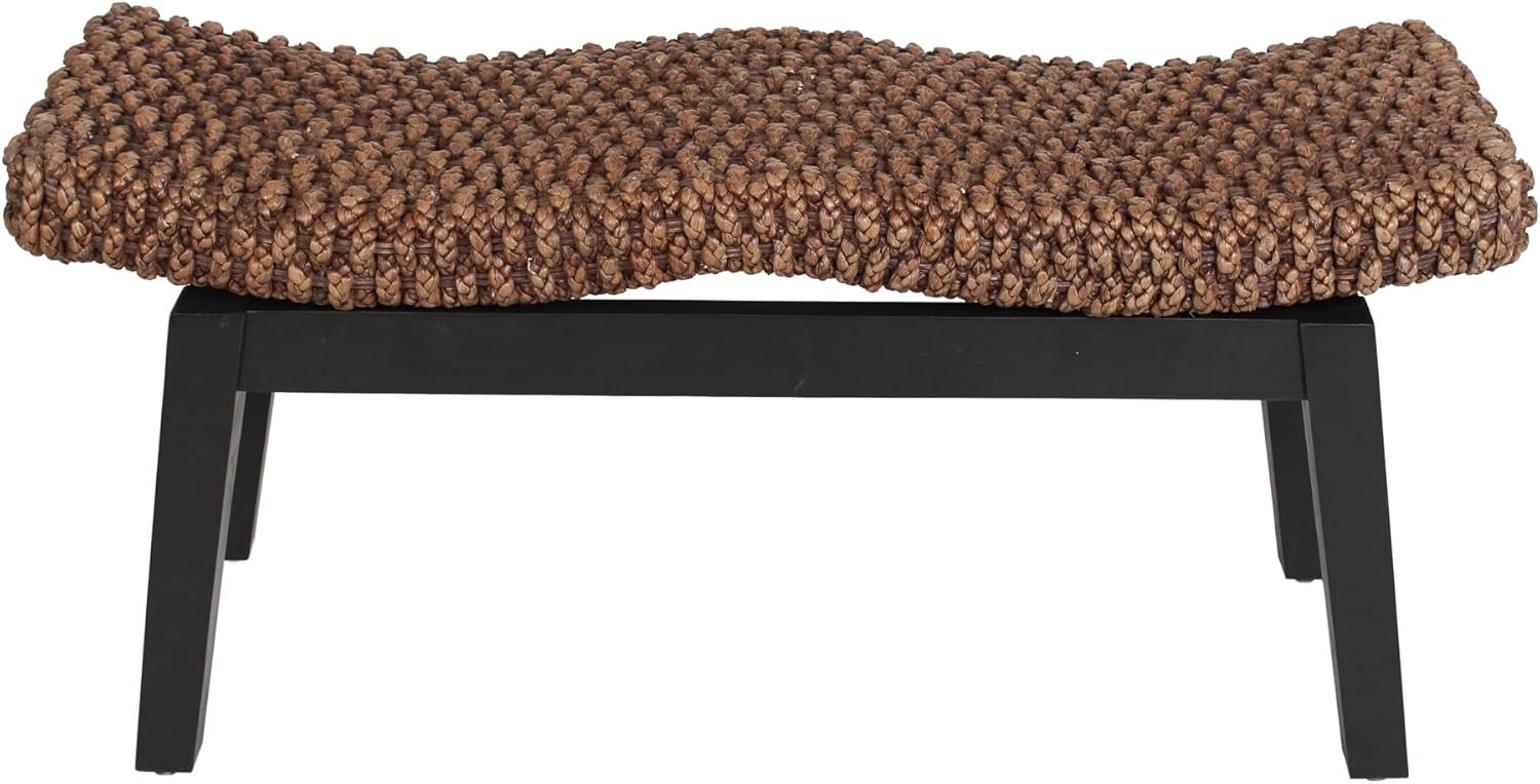 East at Main Helena Bench - Handcrafted Water Hyacinth and Mango Wood, Entryway Furniture, Bedroom End of Bed Bench, Entryway Decor - 39" x 14" x 18" Dimensions