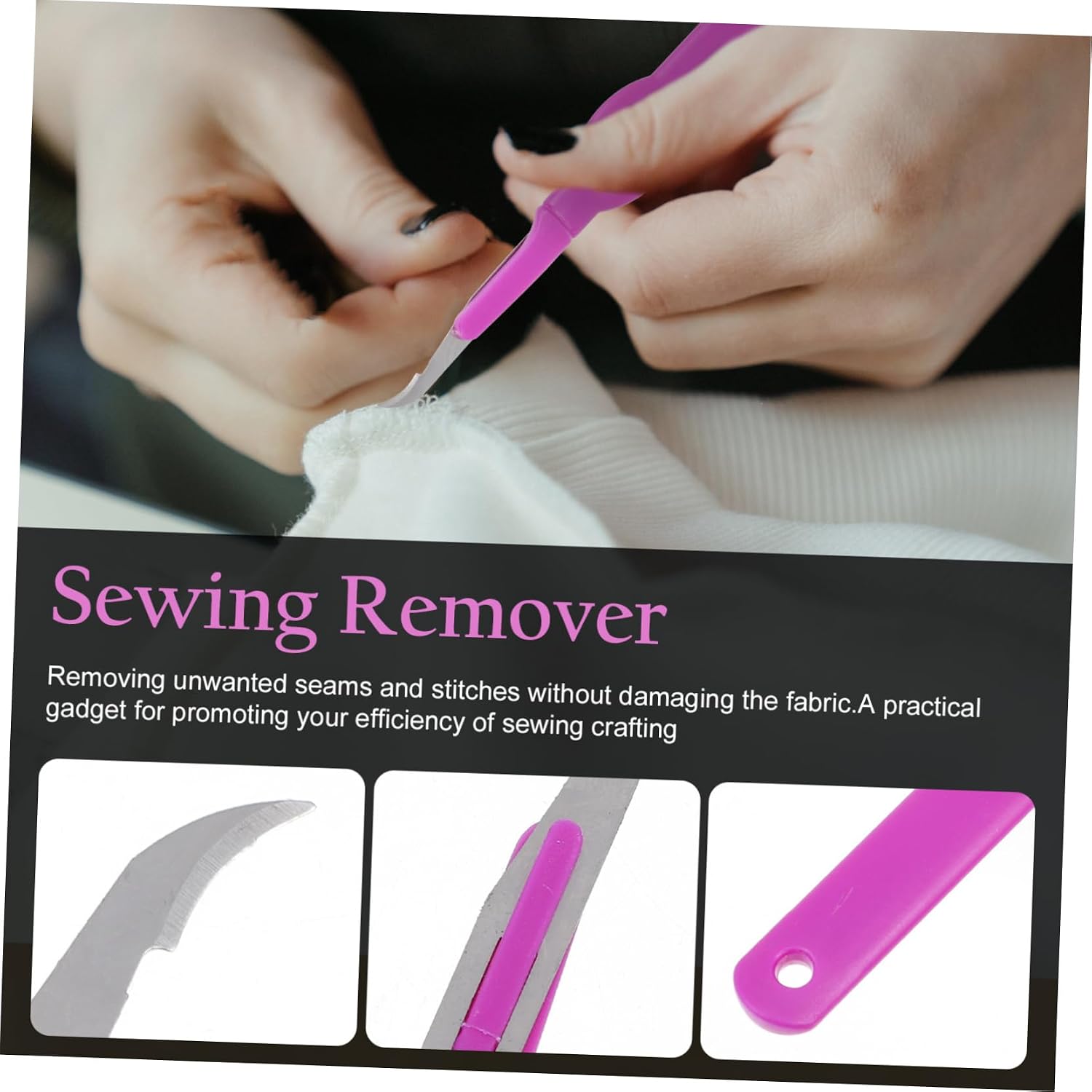 Veemoon 2pcs Seam Ripper Tool Kit for Sewing Ergonomic Thread Cutter Stitch Unpicker for Quilting and Crafting
