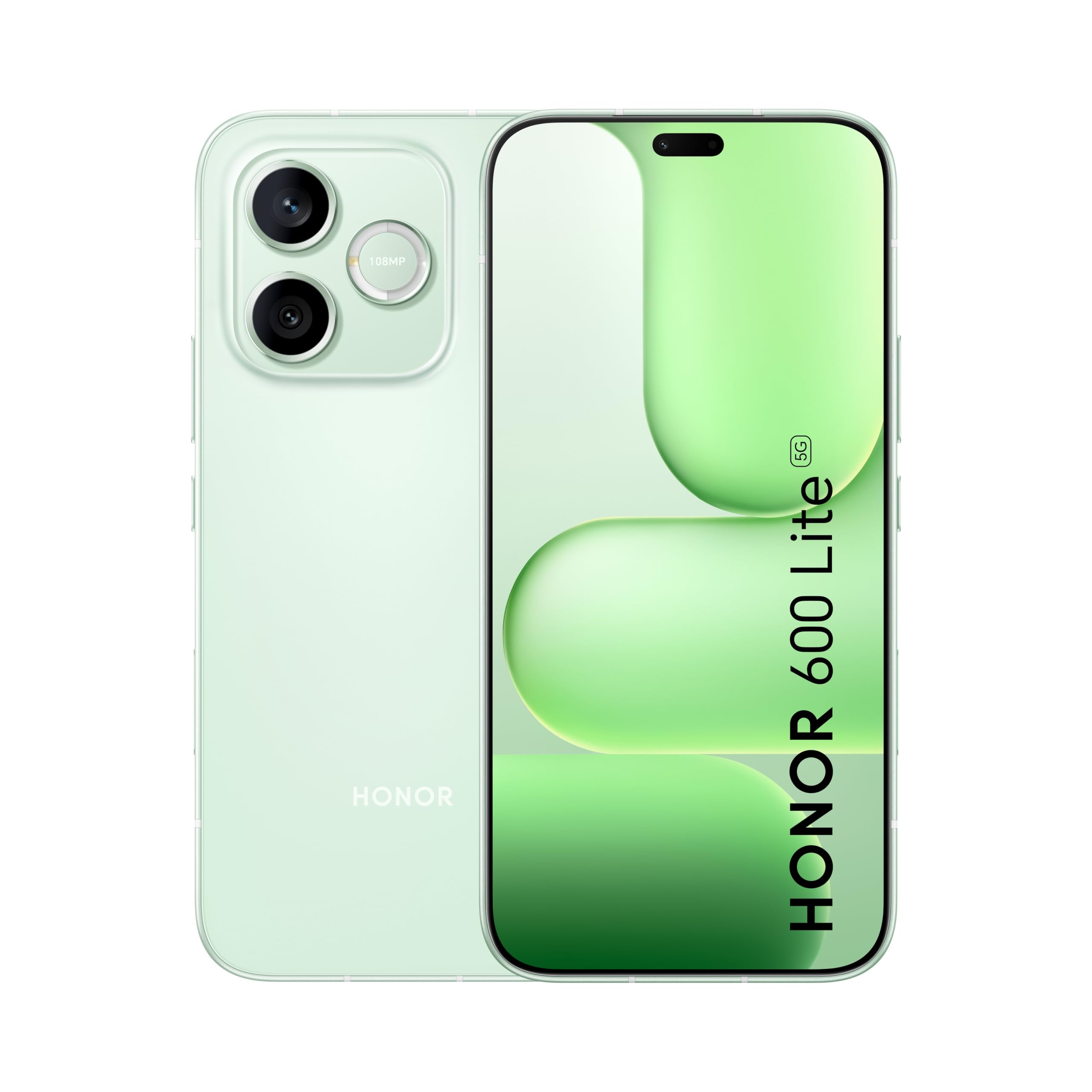 HONOR 600 Lite 5G, 128/8 GB, 6,6 Zoll AMOLED 120 Hz, 108 MP Kamera, grün, langlebige Metallstruktur