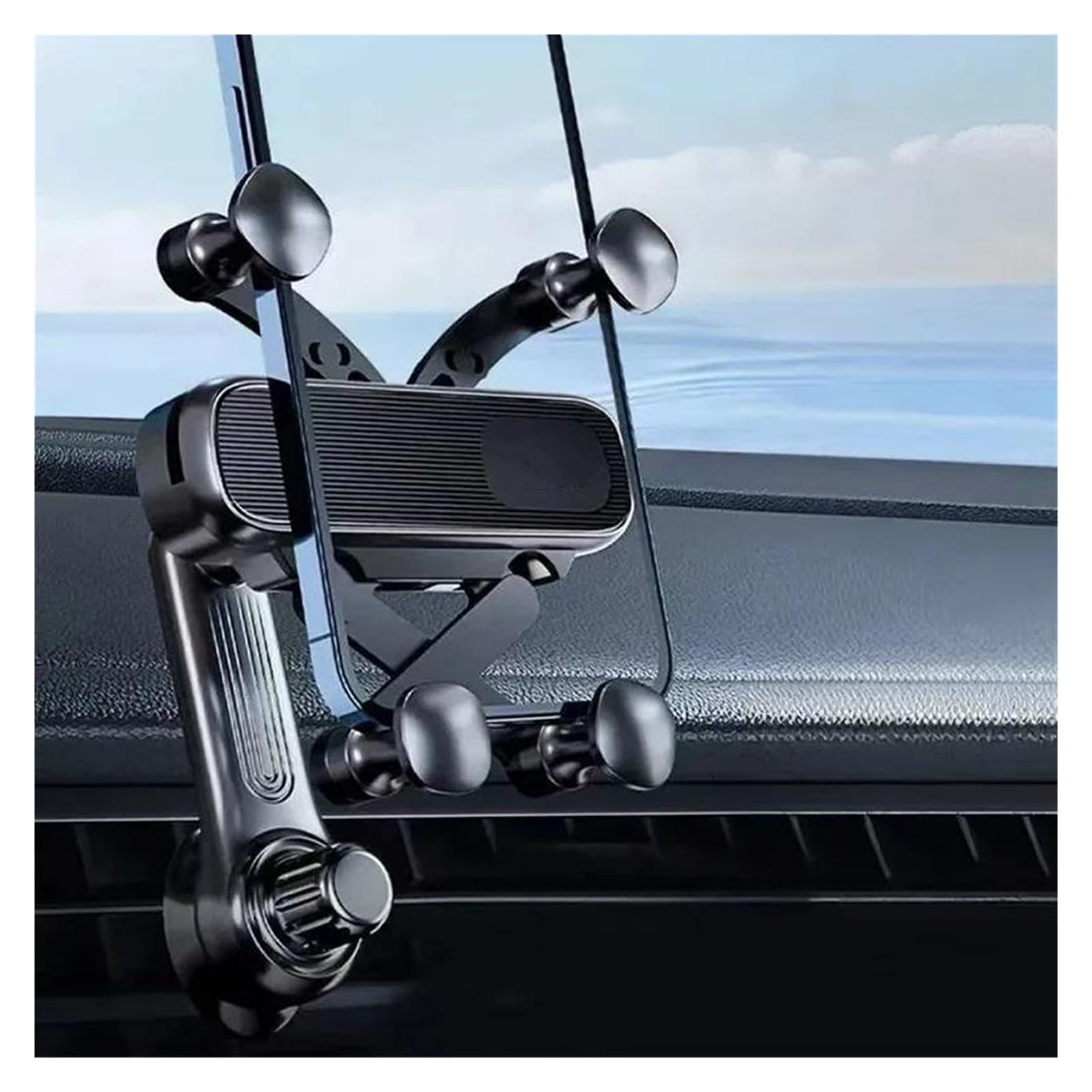 Porta Cellulare Auto Supporto per telefono da auto Gr&av&it&y per telefoni cellulari da 4,7-7 pollici, supporto universale antiurto per bocchetta dell'aria, clip GPS per Sm&ar&tp&ho&ne(Mirror Black)