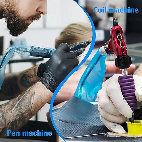 Miniatura 5 de SOTICA 125 bolsas de cordón con clip de tatuaje y 6 cintas de agarre de tatuaje fundas de cordón de clip de tatuaje azules con cubierta de agarre de