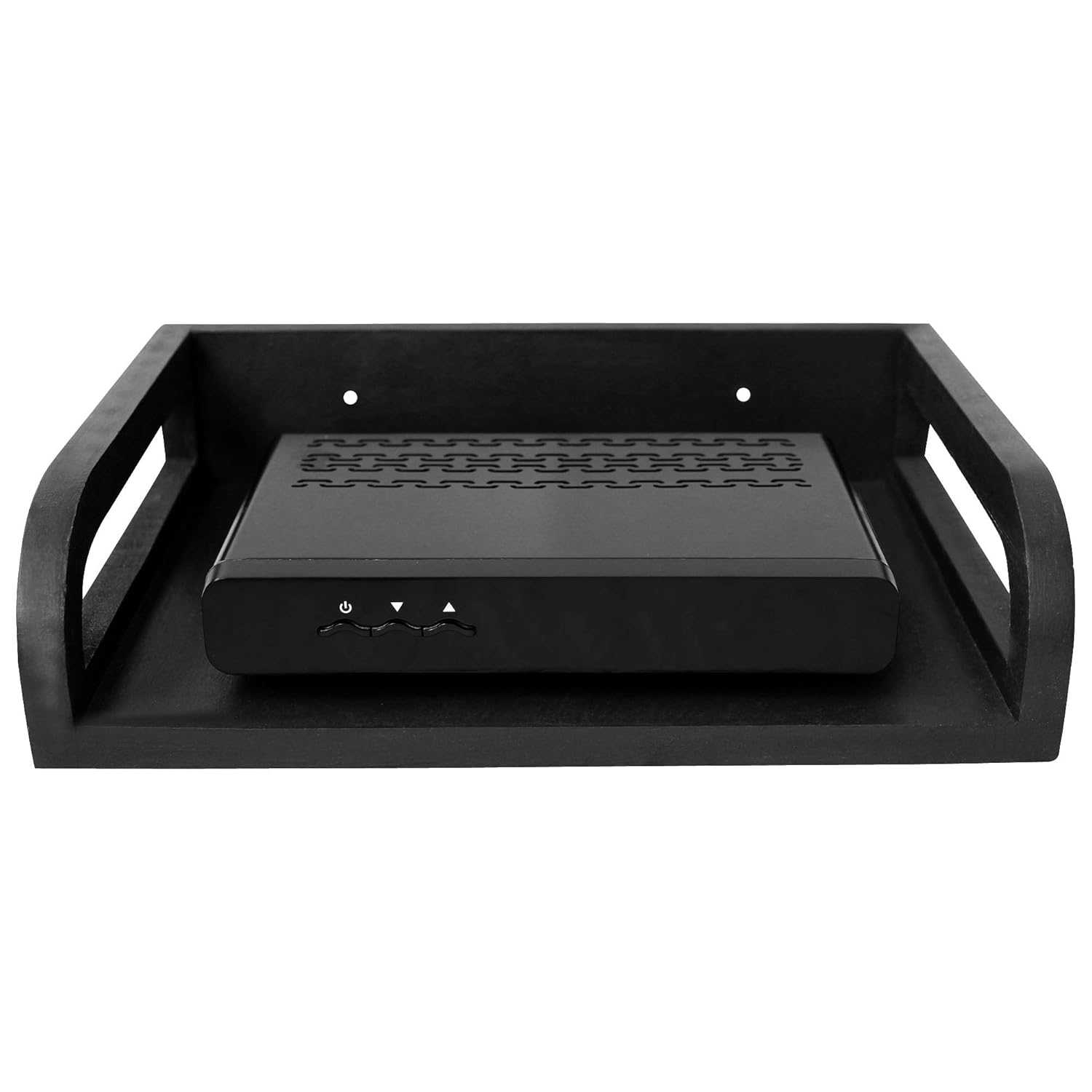 ITOS365 Black Classy Wooden Set Top Box Stand Wall Mount Setup Box Holder Wall Shelf Amazon.in