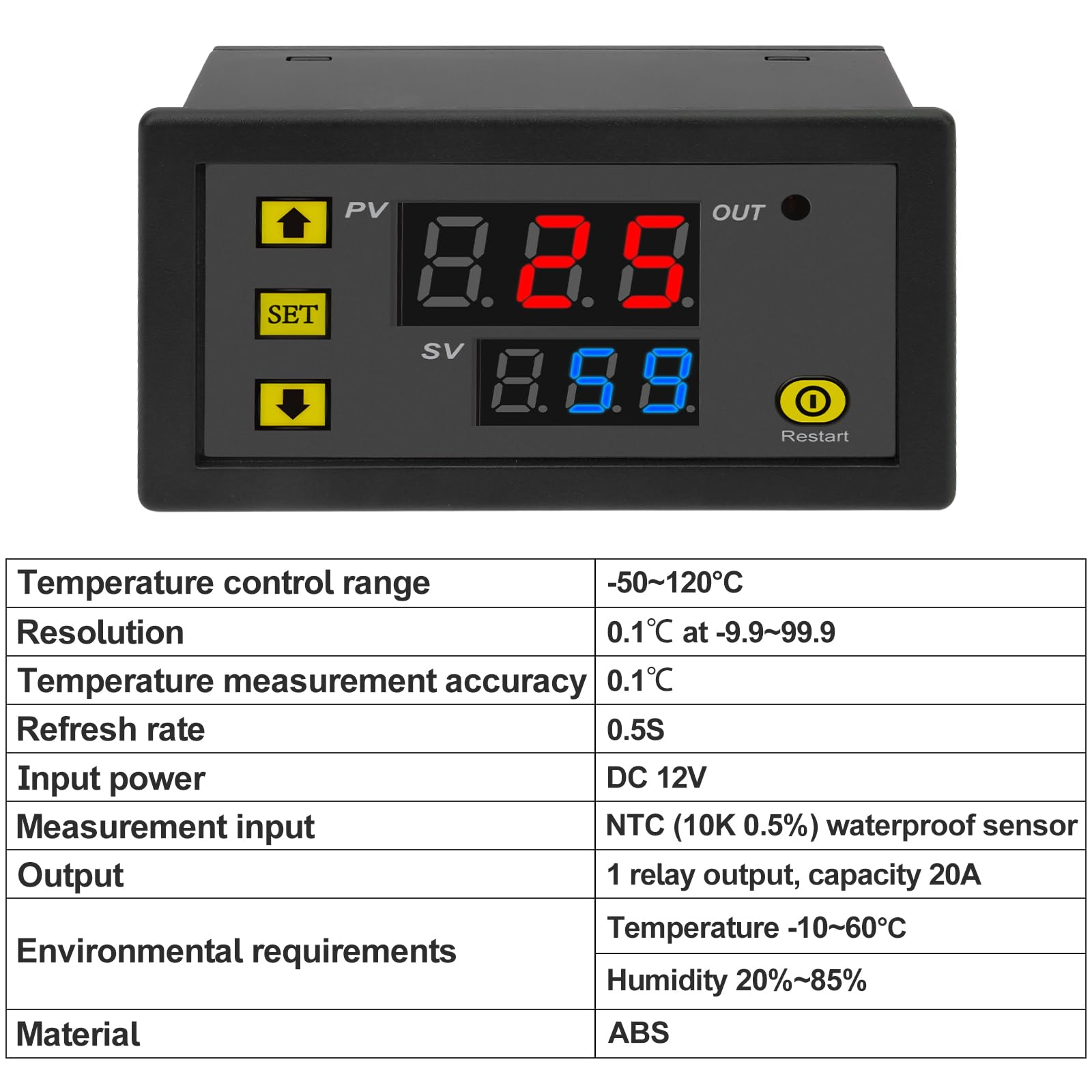 Snapklik.com : 12V Temperature Controller Module -50 To 120C Digital ...
