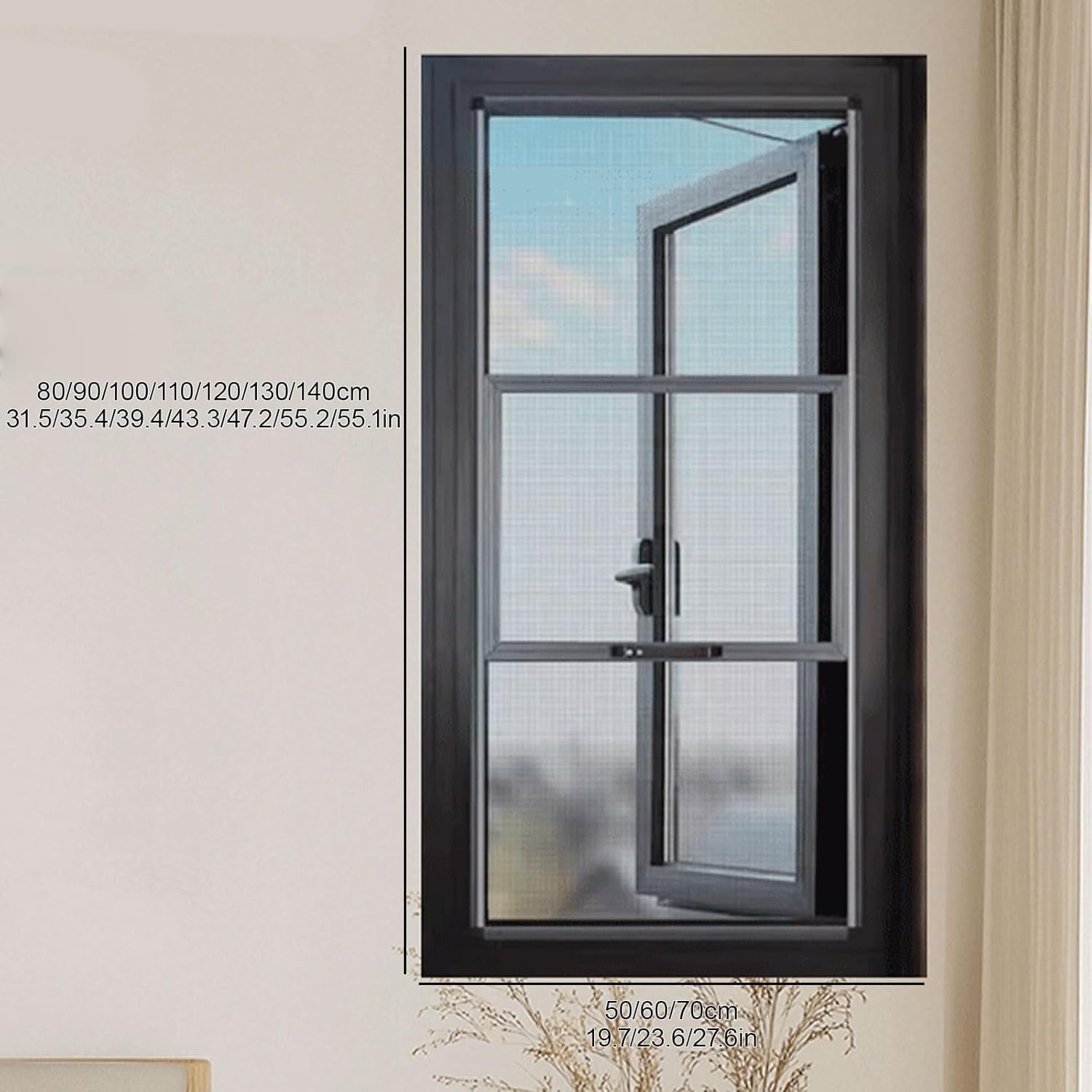 Home Replacement, Embedded Screen Window, Expandable Window Screen, Fiberglass Screen, for Chicken Coop, Shed, Garage, Playhouse, Barn,Greenhouse(50x90cm/19.7x35.4in)