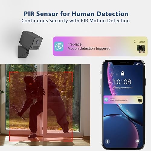 Miniatura 2 de Mini cámara oculta - Cámara espía WiFi 2K HD DV Visión nocturna sin conexión Grabadora de video inalámbrica PIR Detección de movimiento 100 días en