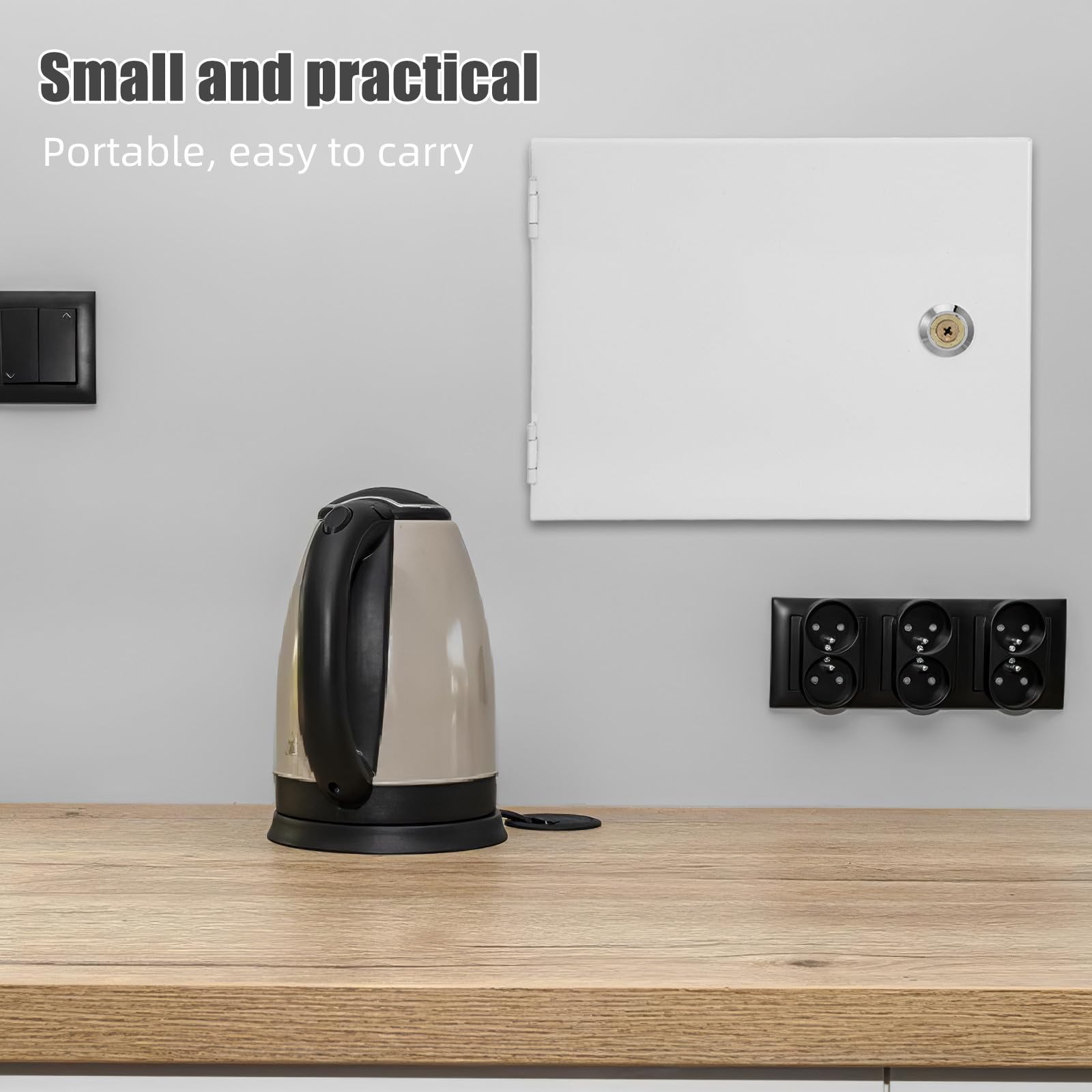 Caja de Seguridad para Interruptores con Cerradura y Teclado, de Hierro Blanco, Montaje en Pared para Hogares y Tiendas con Instalación Fácil y Protección Mejorada