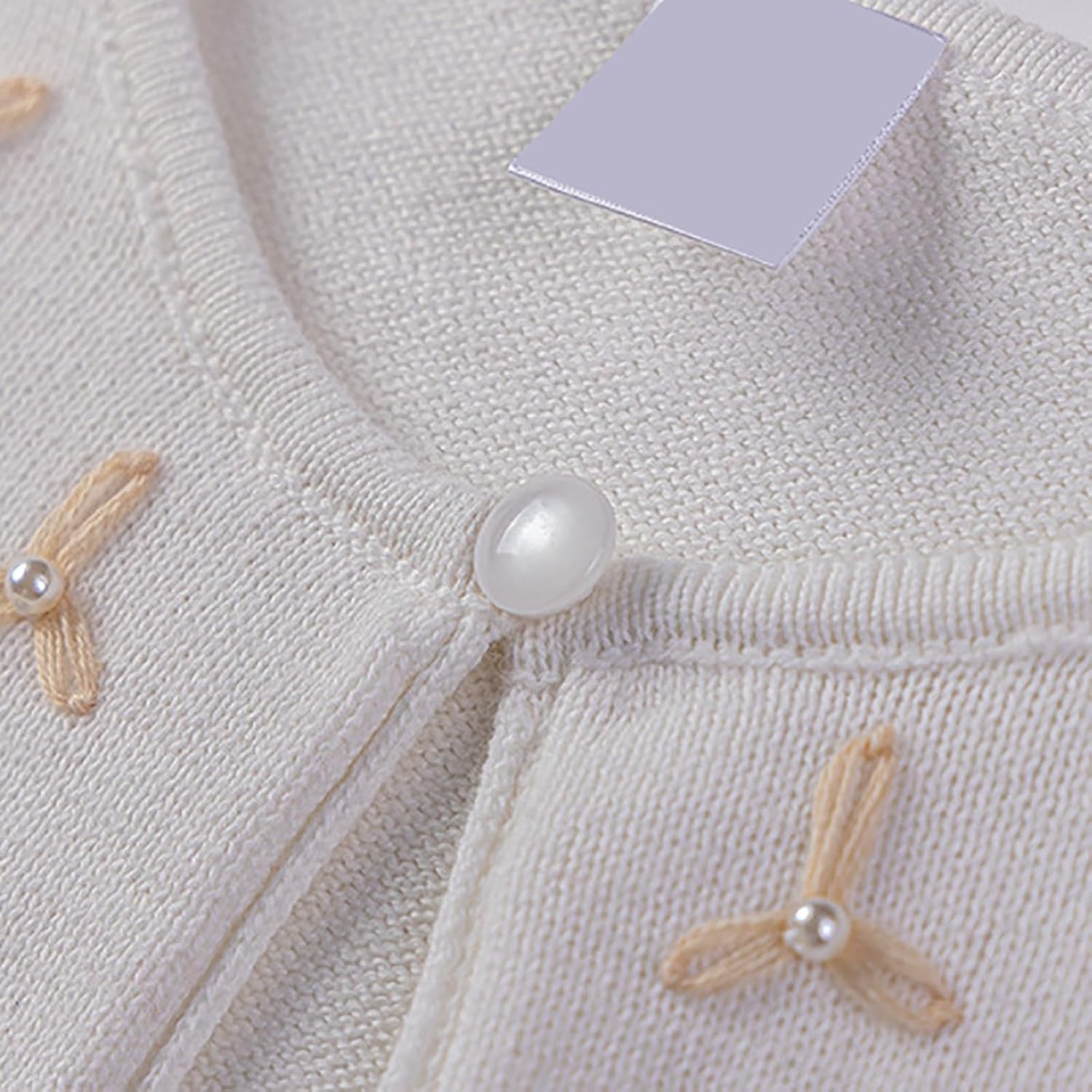 Baby Girls Knit Cardigan Sweaters Button Down Toddler Sweater for Spring Fall Basics Lightweight Plain Long Sleeve Bolero