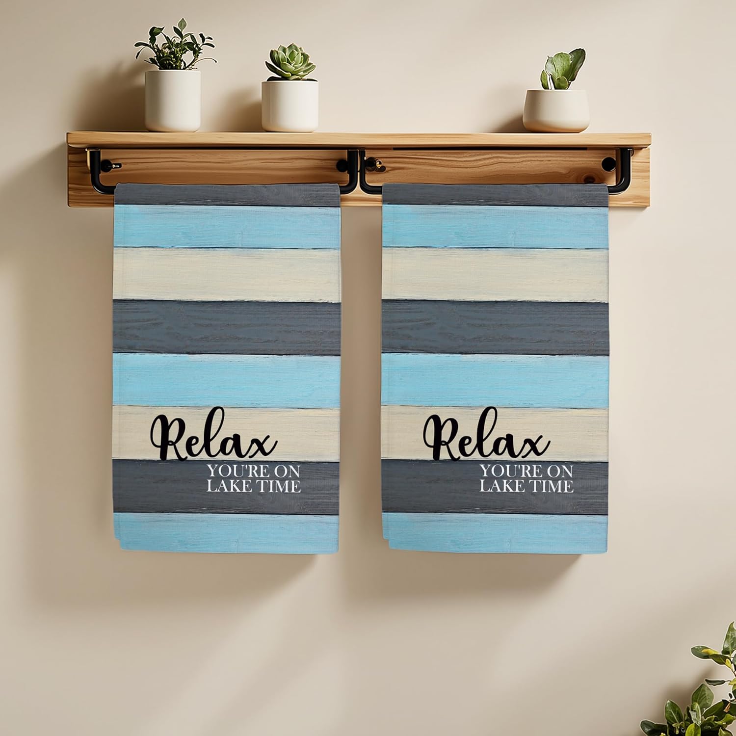 Lake House Towels Gifts, Lake Accessories Towels for Kitchen Bathroom Decor (16x24 inches) - Image 4