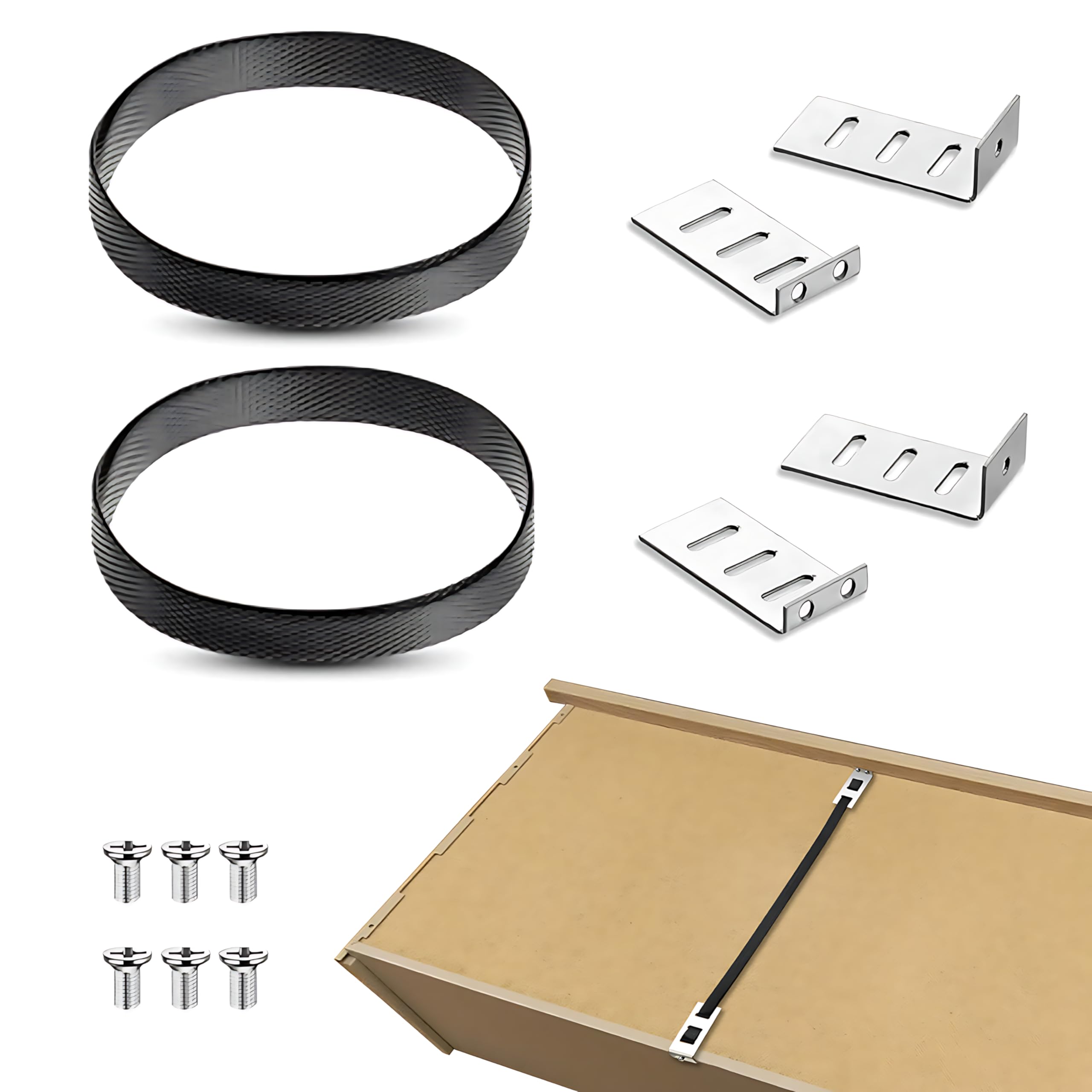 Kit de réparation de tiroir 2 pièces – Fixation rapide pour tiroirs affaissés ou cassés, supports de tiroir pour le fond des tiroirs affaissés, sangles de renfort et supports pour chambre à coucher
