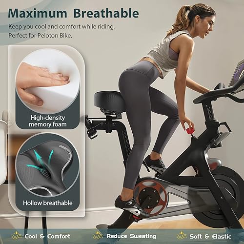 Miniatura 2 de Asiento de bicicleta para hombres y mujeres, cómodo extra ancho, asientos de bicicleta sin nariz para asiento de pelotón, sillín más cómodo para
