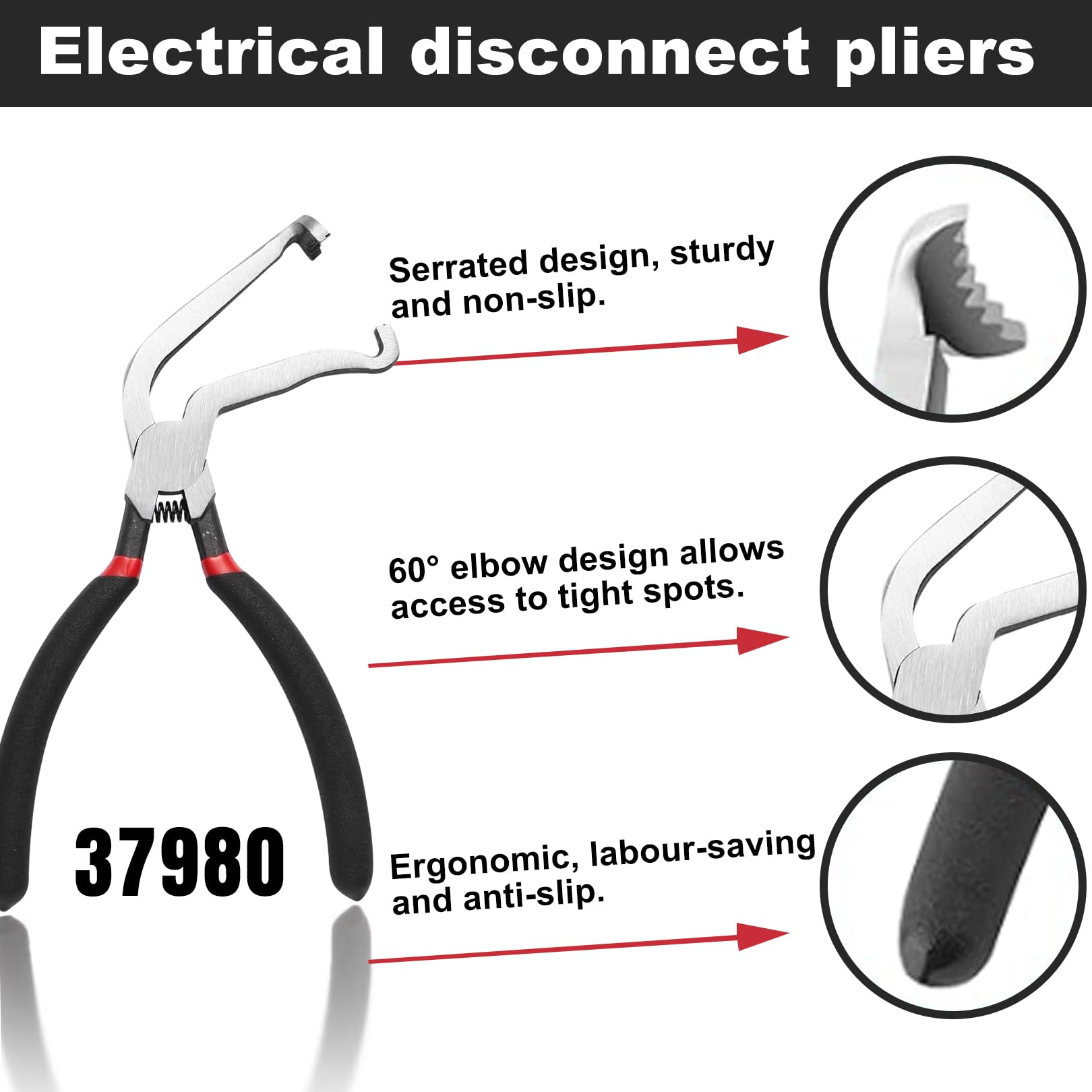 Alicates de desconexión eléctrica, separador de conectores eléctricos, alicates de abrazadera de manguera, herramientas automotrices de 8 pulgadas, herramientas automotrices para