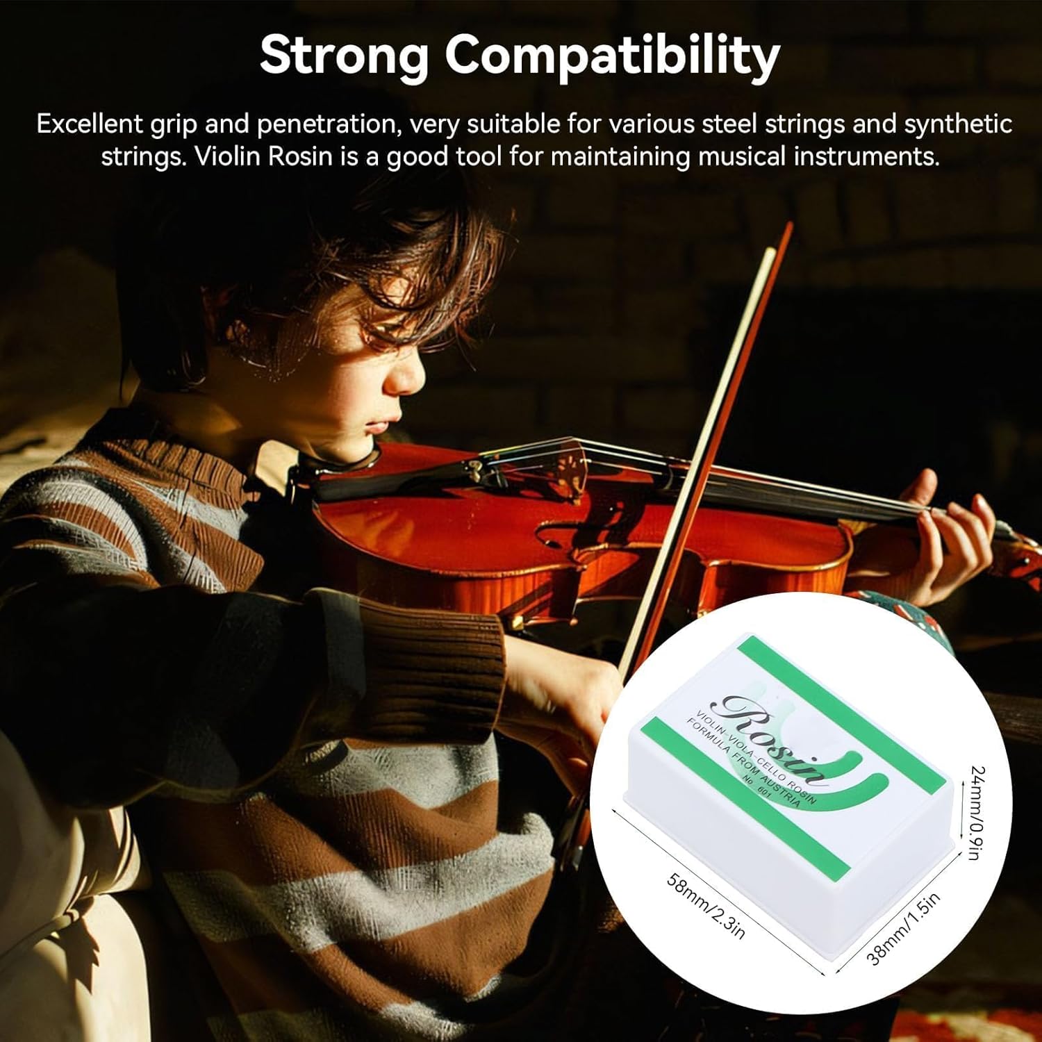 Violin Rosin 2 Pack Rosin for Violin Cello Viola Light Low Dust Rosin Natural Rosin for Bows Rosin Violin for Violin Viola Cello Bowed String(Brown) - Image 6