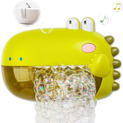 Tiyol Juguetes de baño de máquina de burbujas máquina automática de burbujas para niños ambos modos de músicasilencio divertido regalo de cumpleaños