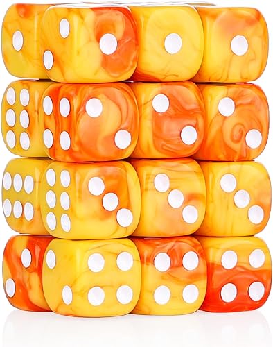 Miniatura 21 de 36 piezas de set de dados de 6 caras de 12 mm MINI, set de dados de juego con patrón de perla, dados estándar de 6 caras para Yahtzee, Bunco